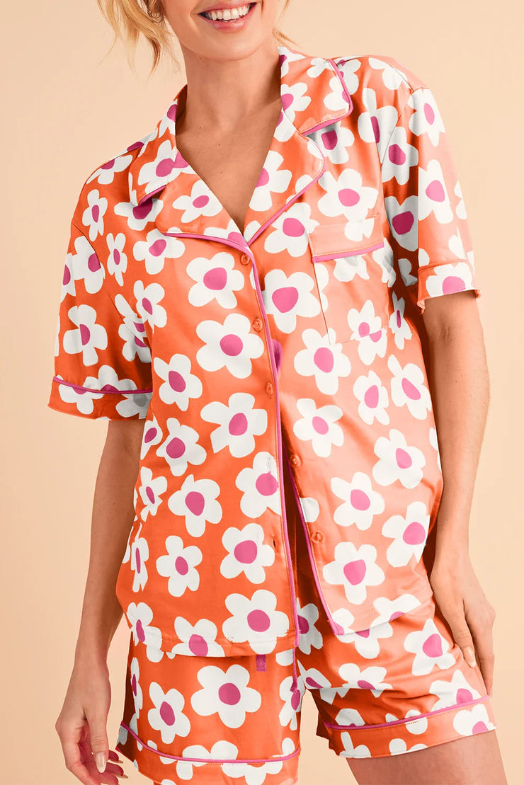 PREORDER: Floral Button Down Pajama Set in Four Colors