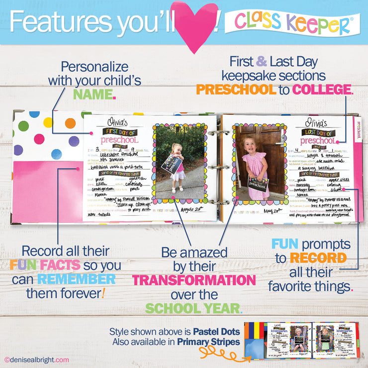 Class Keeper® Easiest School Days Memory Book | (2) Styles | Keepsake - Denise Albright® 