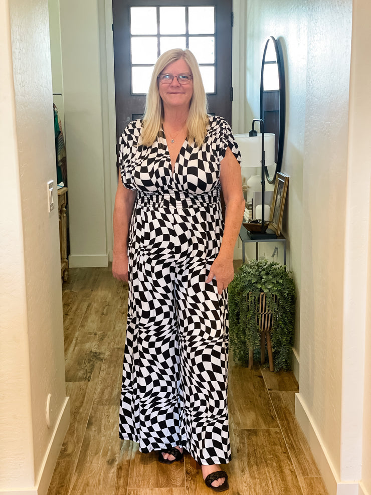 Osborn Wide Leg Patterned Jumpsuit