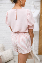 Prim & Pretty Gingham Tie Shorts