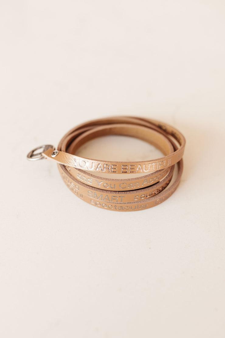 Good Work(s) You Are Beautiful Wrap Around Bracelet