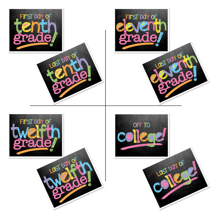 First & Last Day of School Signs | Photo Prop Deck | 17 Grades including T-K | (4) Styles - Denise Albright® 